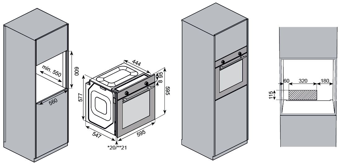 Схема встраивания Kuppersberg HO 608 BX